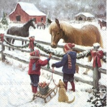 Салфетки 20бр Winter Horse